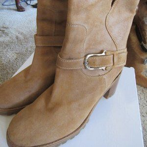 Women's Tan Leather Italian Ankle Boots Femme Right Bank Shoe Co 10